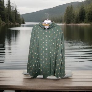 Duluth Trading Co Button Up Shirt Men’s 2XLT Deer Pattern Eclectic‎ Grandpa
